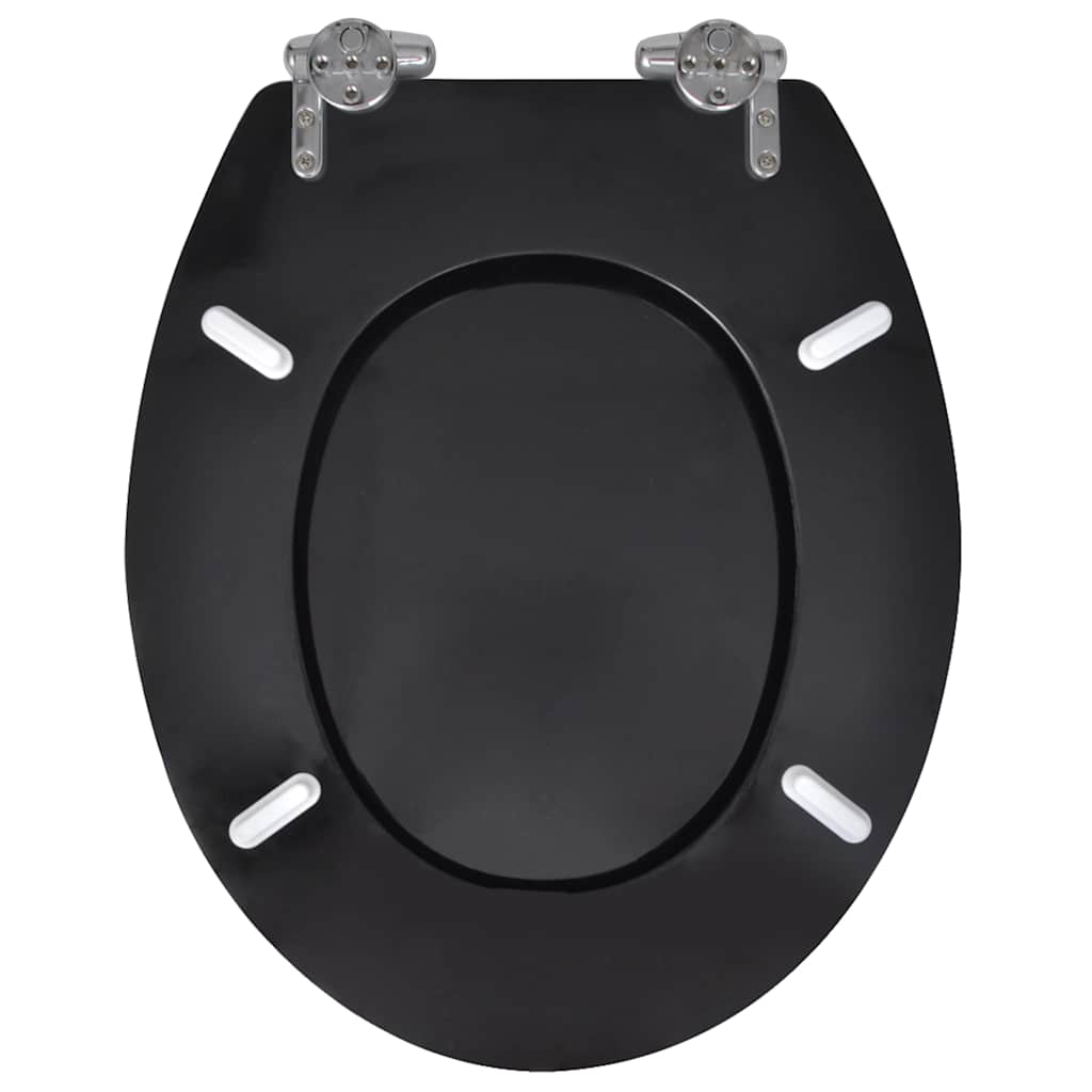 Copriwater a Chiusura Ammortizzata 2 pz in MDF Nero