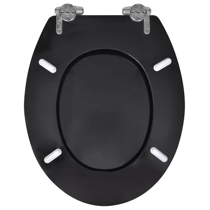 Copriwater a Chiusura Ammortizzata 2 pz in MDF Nero