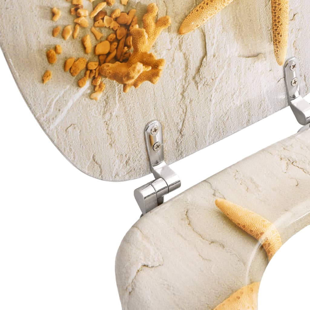 Tavolette WC con Coperchi 2 pz in MDF Design Stella Marina - homemem39