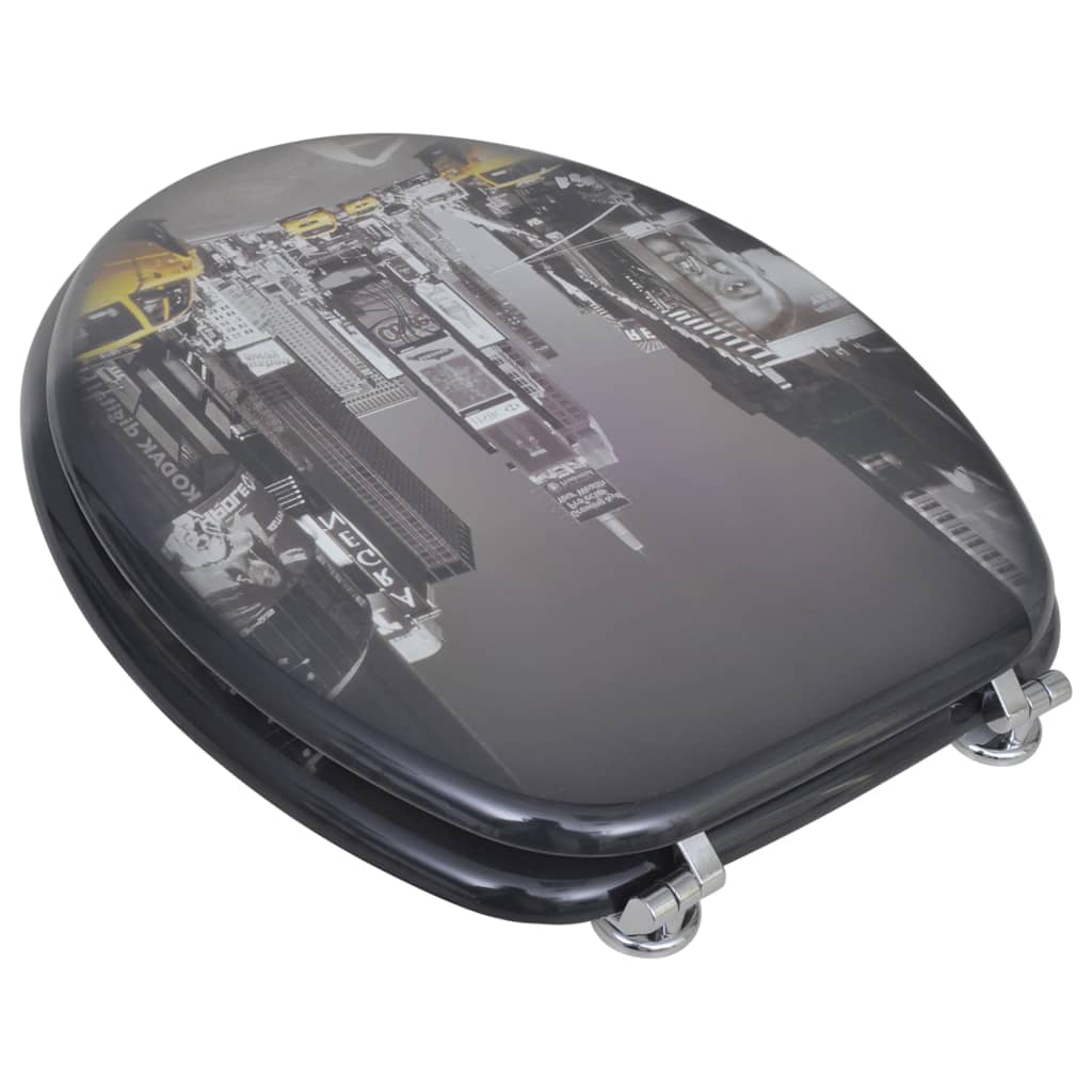 Tavolette WC con Coperchi 2 pz in MDF Design New York - homemem39