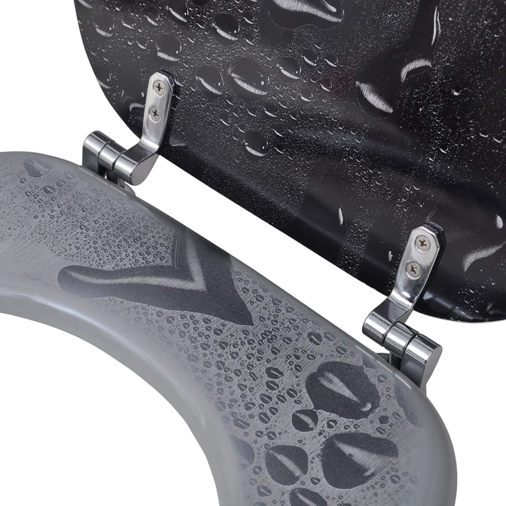 Tavolette WC con Coperchi 2 pz in MDF Design Acqua - homemem39