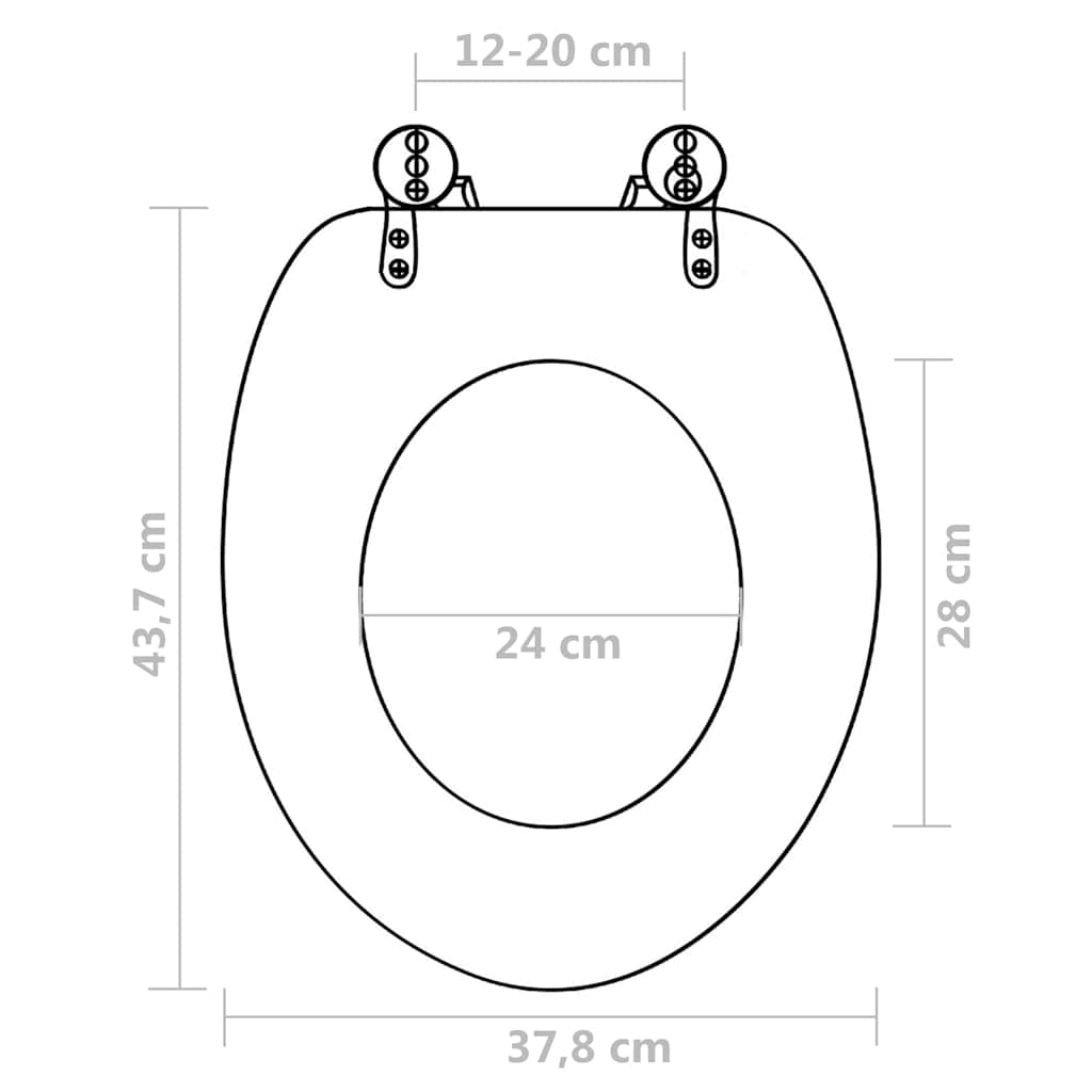 Tavolette WC con Coperchi 2 pz in MDF Design Sassolini
