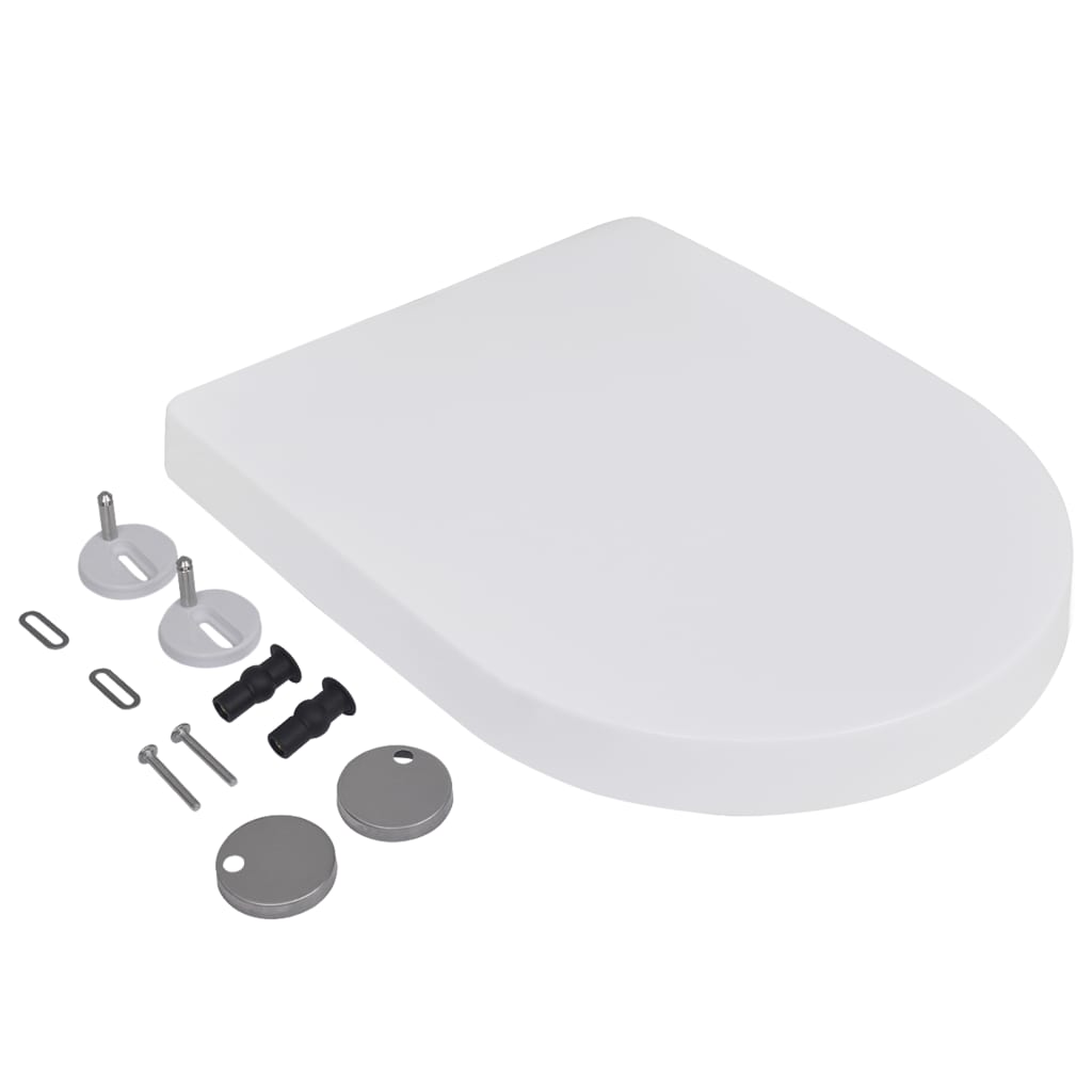 Copriwater a Chiusura Rallentata 2 pz Plastica Bianco - homemem39