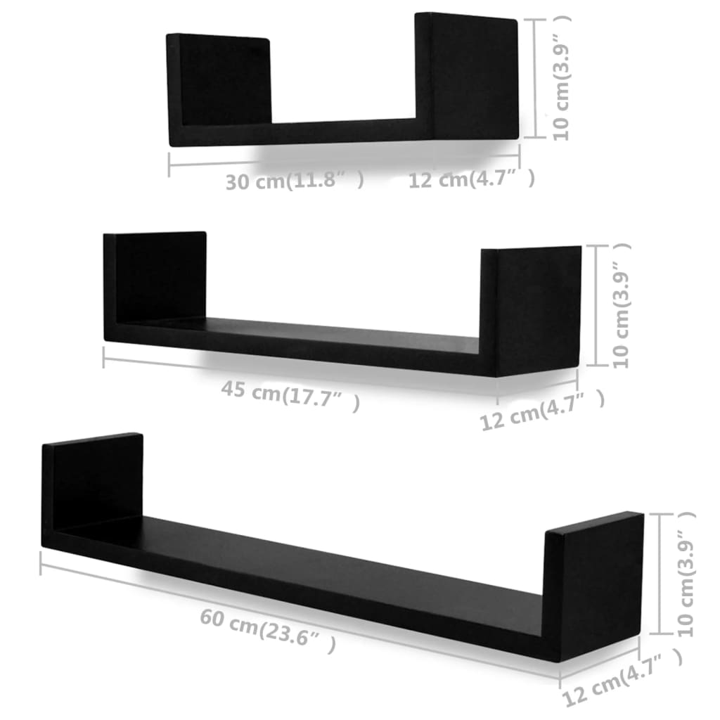 Mensole da Parete 6 pz Nero | homemem39