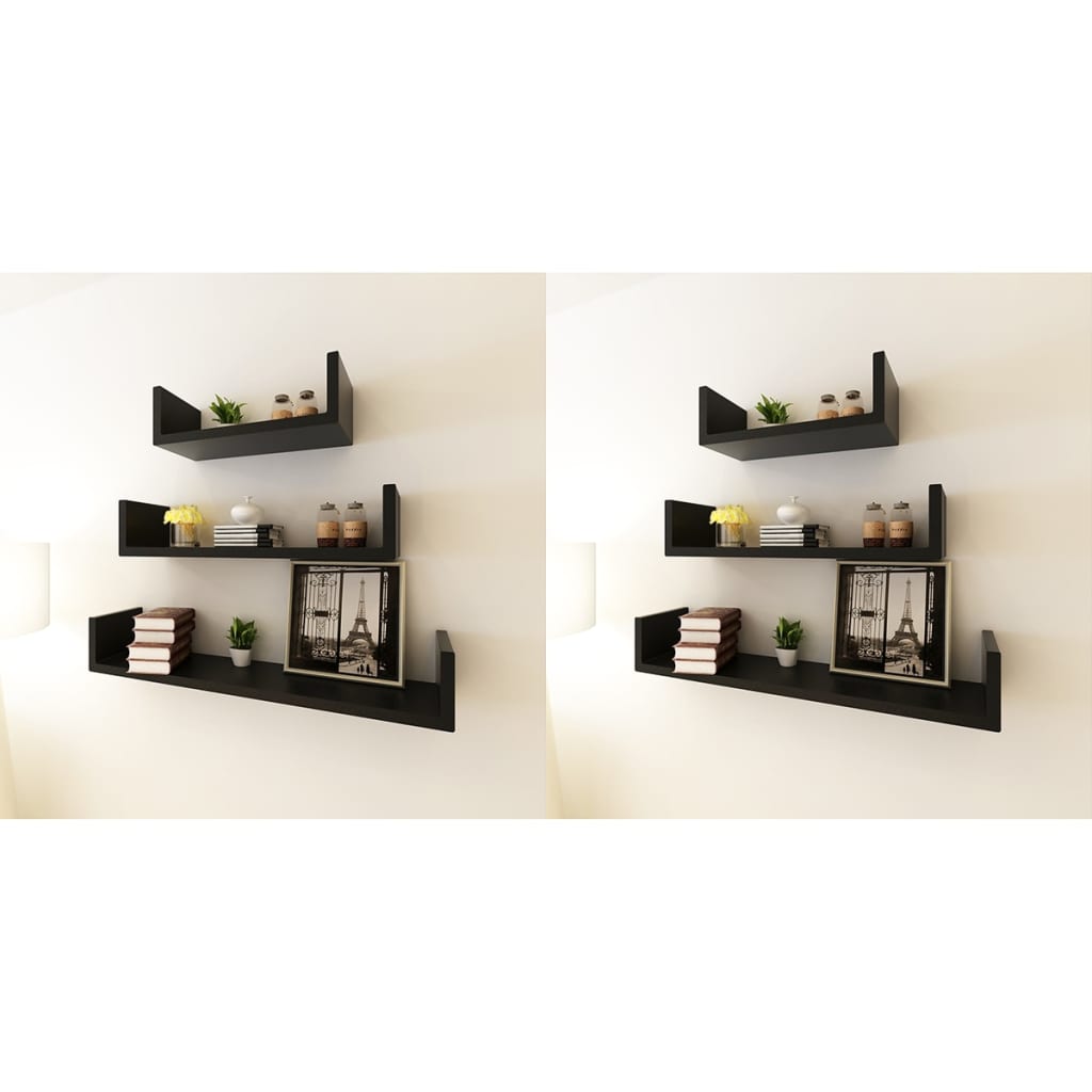 Mensole da Parete 6 pz Nero | homemem39