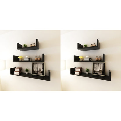 Mensole da Parete 6 pz Nero | homemem39