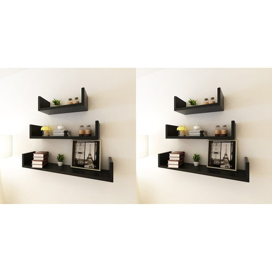 Mensole da Parete 6 pz Nero | homemem39