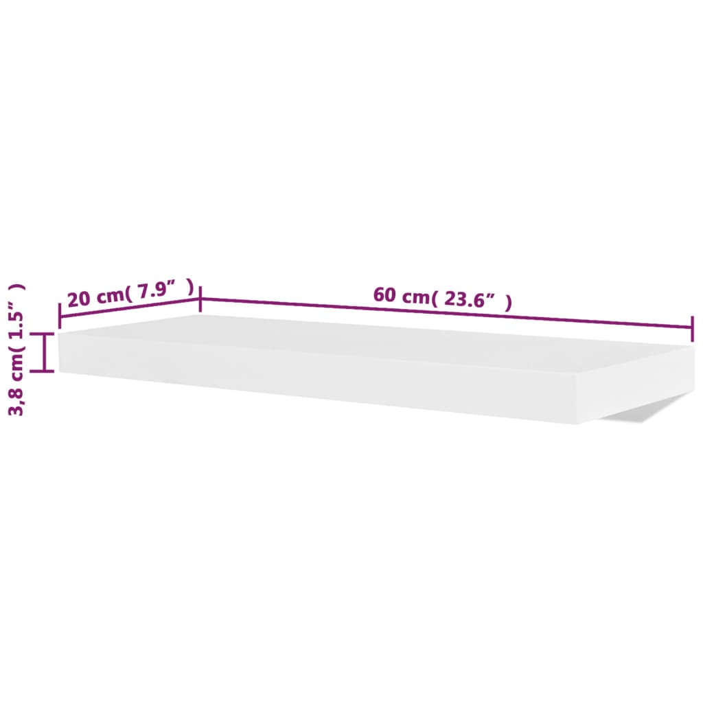 Mensole a Parete 4 pz Bianche 60 cm | homemem39