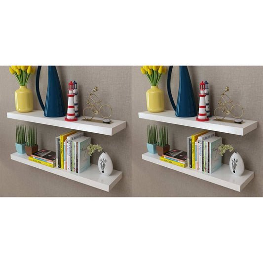 Mensole a Parete 4 pz Bianche 80 cm | homemem39