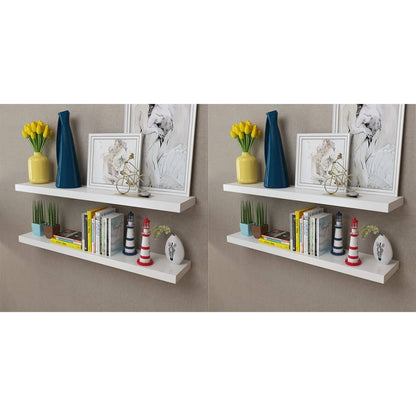 Mensole a Parete 4 pz Bianche 100 cm | homemem39