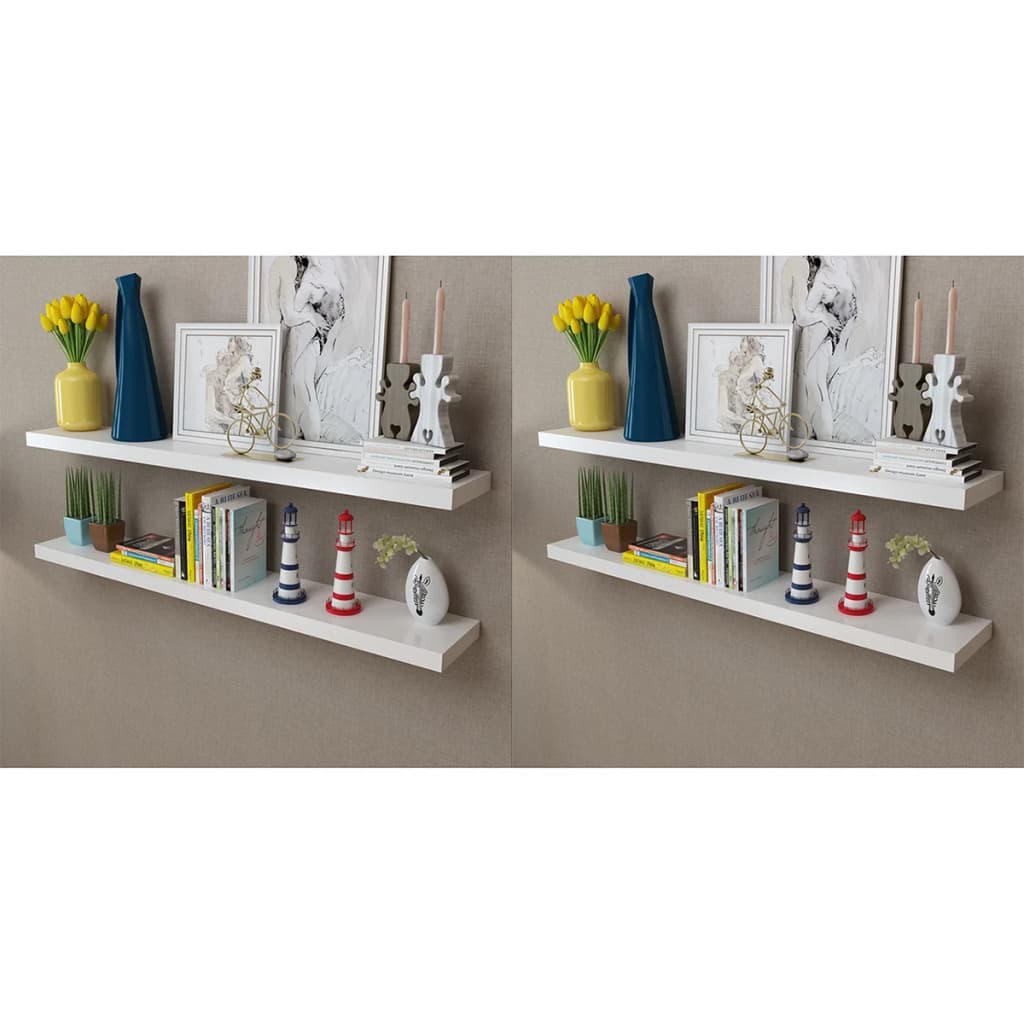 Mensole a Parete 4 pz Bianco 120 cm | homemem39