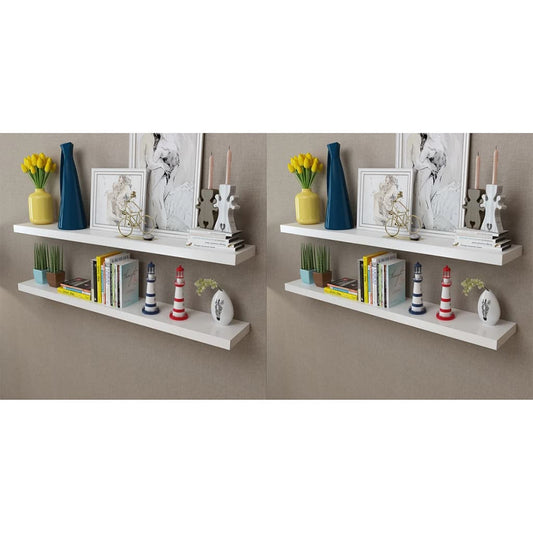 Mensole a Parete 4 pz Bianco 120 cm | homemem39
