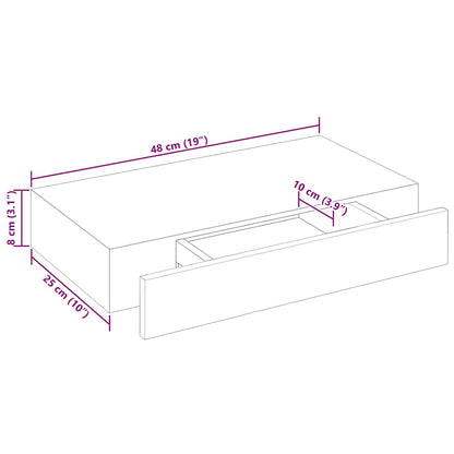 Mensole con Cassetti 2 pz Bianco 48 cm