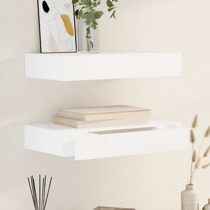 Mensole con Cassetti 2 pz Bianco 48 cm | homemem39