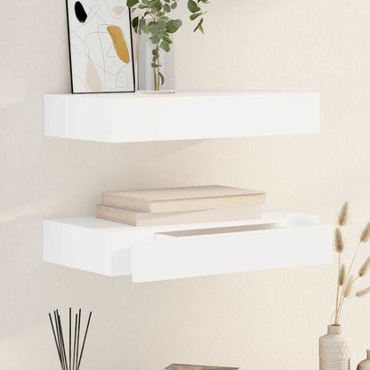 Mensole con Cassetti 2 pz Bianco 48 cm