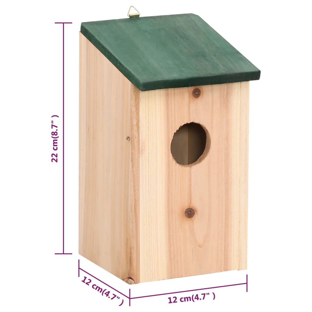 Casette per gli Uccelli 8 pz in Legno 12x12x22 cm | homemem39