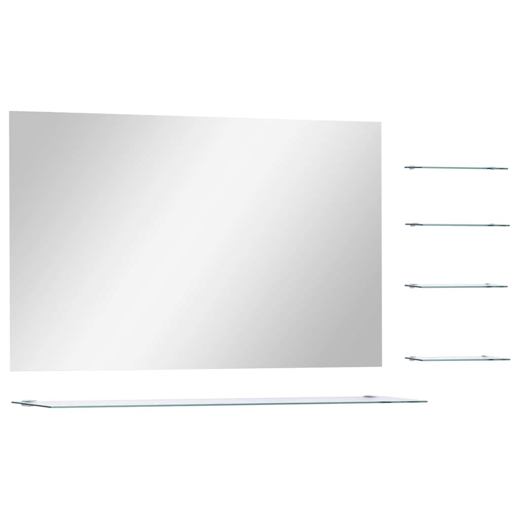 Specchio da Parete con 5 Mensole Argento 100x60 cm | homemem39