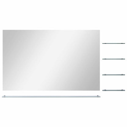 Specchio da Parete con 5 Mensole Argento 100x60 cm | homemem39