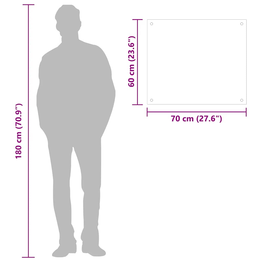 Paraschizzi per Cucina Bianco 70x60 cm in Vetro Temperato - homemem39