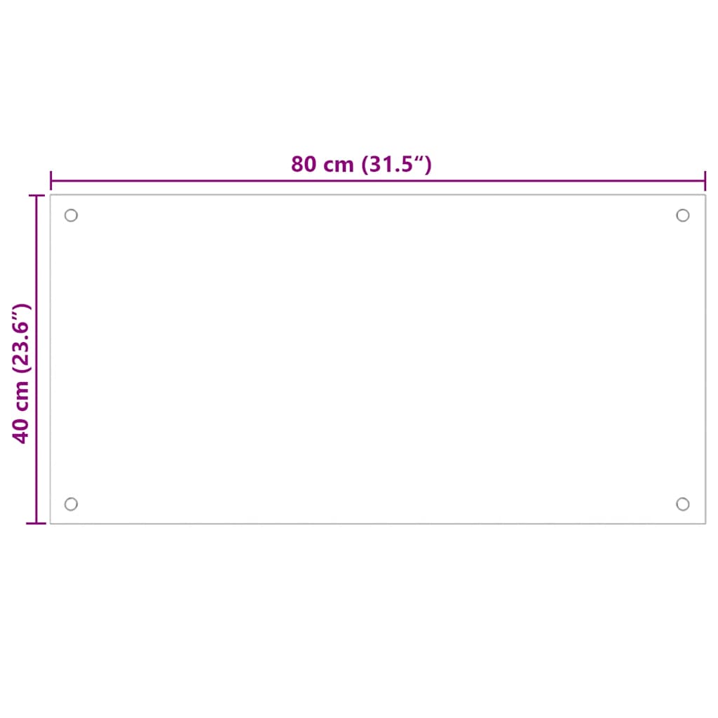 Paraschizzi per Cucina Bianco 80x40 cm in Vetro Temperato - homemem39