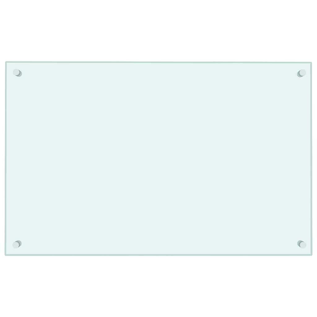 Paraschizzi per Cucina Bianco 80x50 cm in Vetro Temperato - homemem39