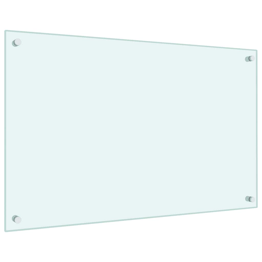 Paraschizzi per Cucina Bianco 80x50 cm in Vetro Temperato - homemem39