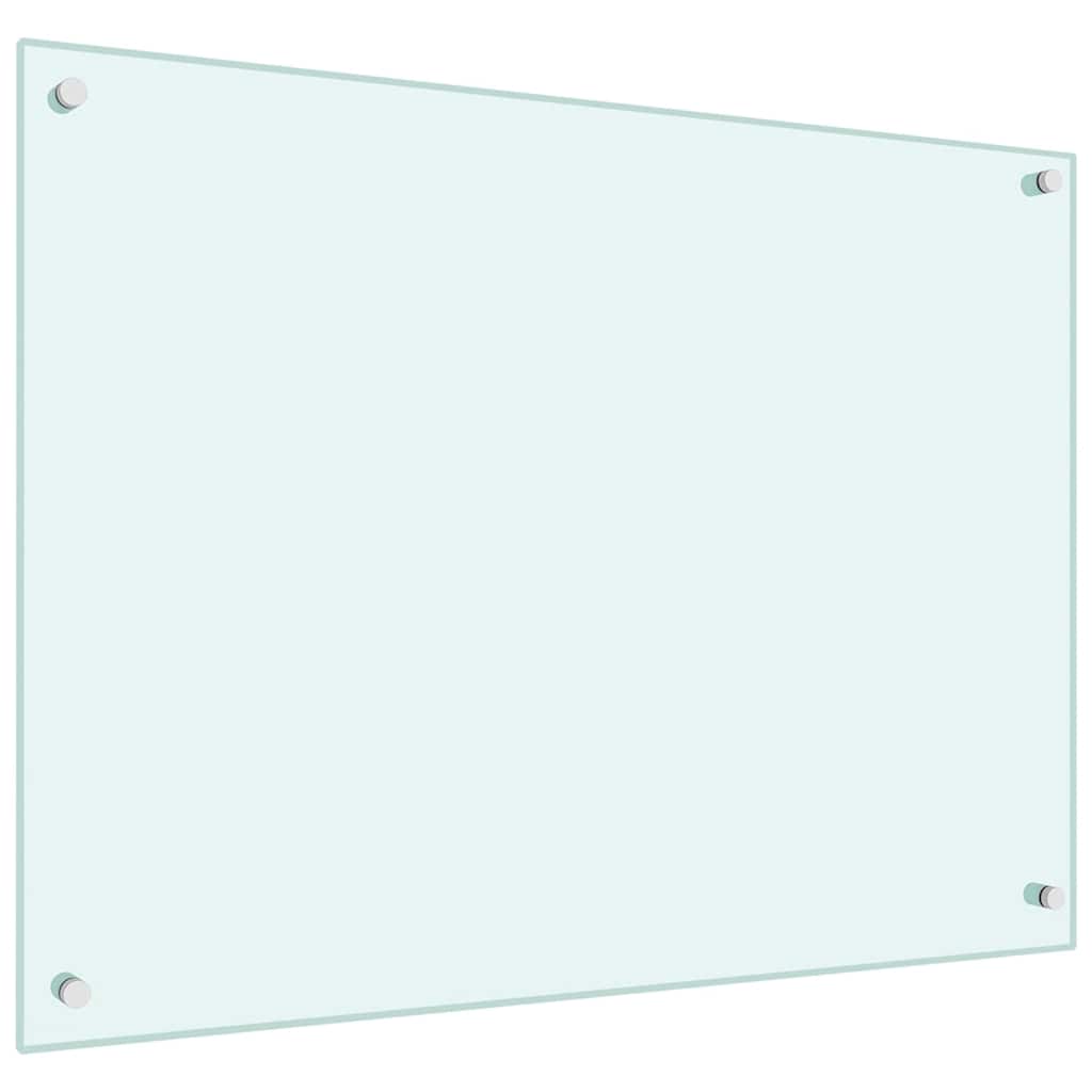 Paraschizzi per Cucina Bianco 80x60 cm in Vetro Temperato - homemem39