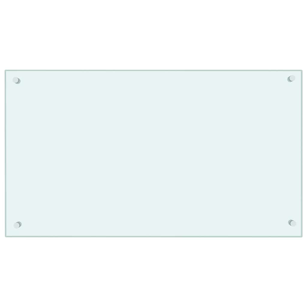 Paraschizzi per Cucina Bianco 90x50 cm in Vetro Temperato - homemem39