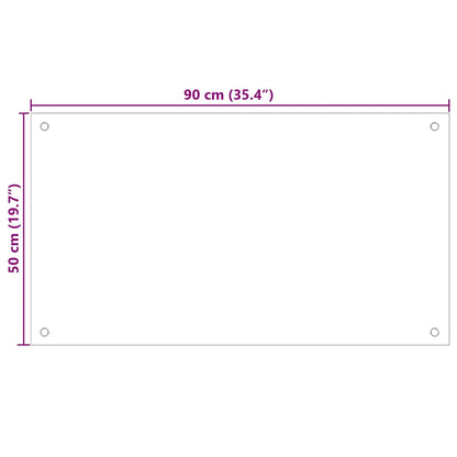 Paraschizzi per Cucina Bianco 90x50 cm in Vetro Temperato - homemem39