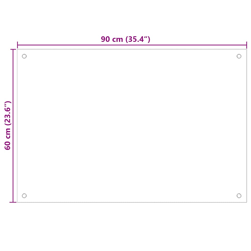 Paraschizzi per Cucina Bianco 90x60 cm in Vetro Temperato - homemem39