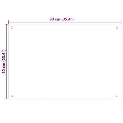 Paraschizzi per Cucina Bianco 90x60 cm in Vetro Temperato - homemem39
