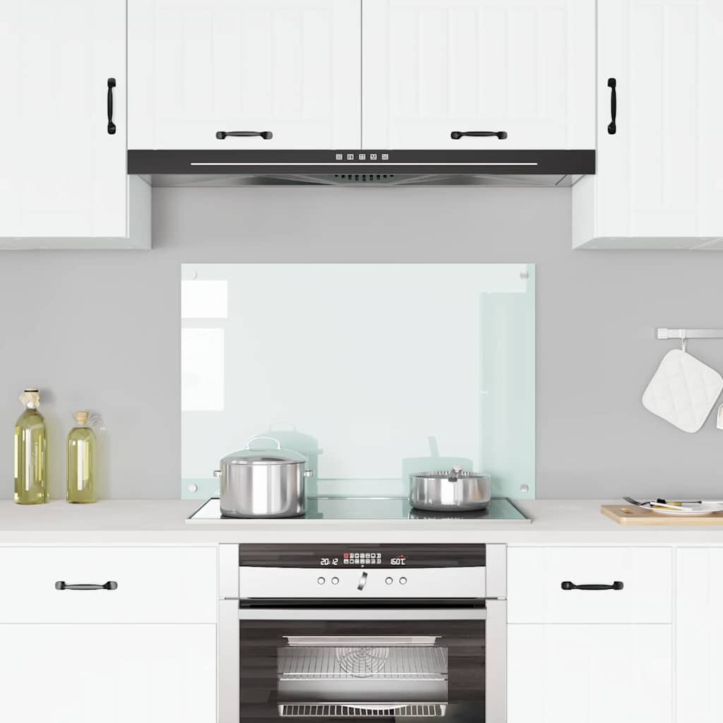 Paraschizzi per Cucina Bianco 90x60 cm in Vetro Temperato - homemem39