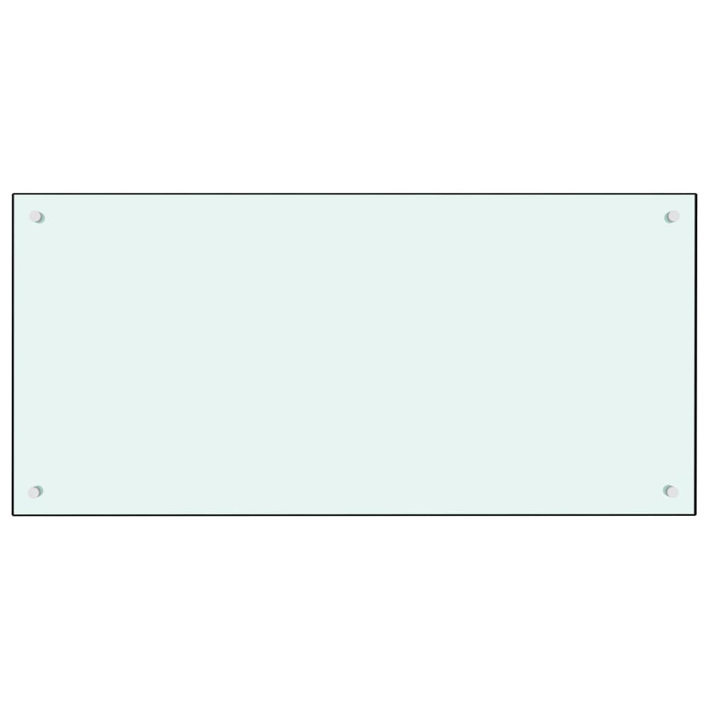 Paraschizzi per Cucina Bianco 100x50 cm in Vetro Temperato - homemem39