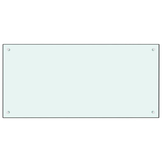 Paraschizzi per Cucina Bianco 100x50 cm in Vetro Temperato - homemem39