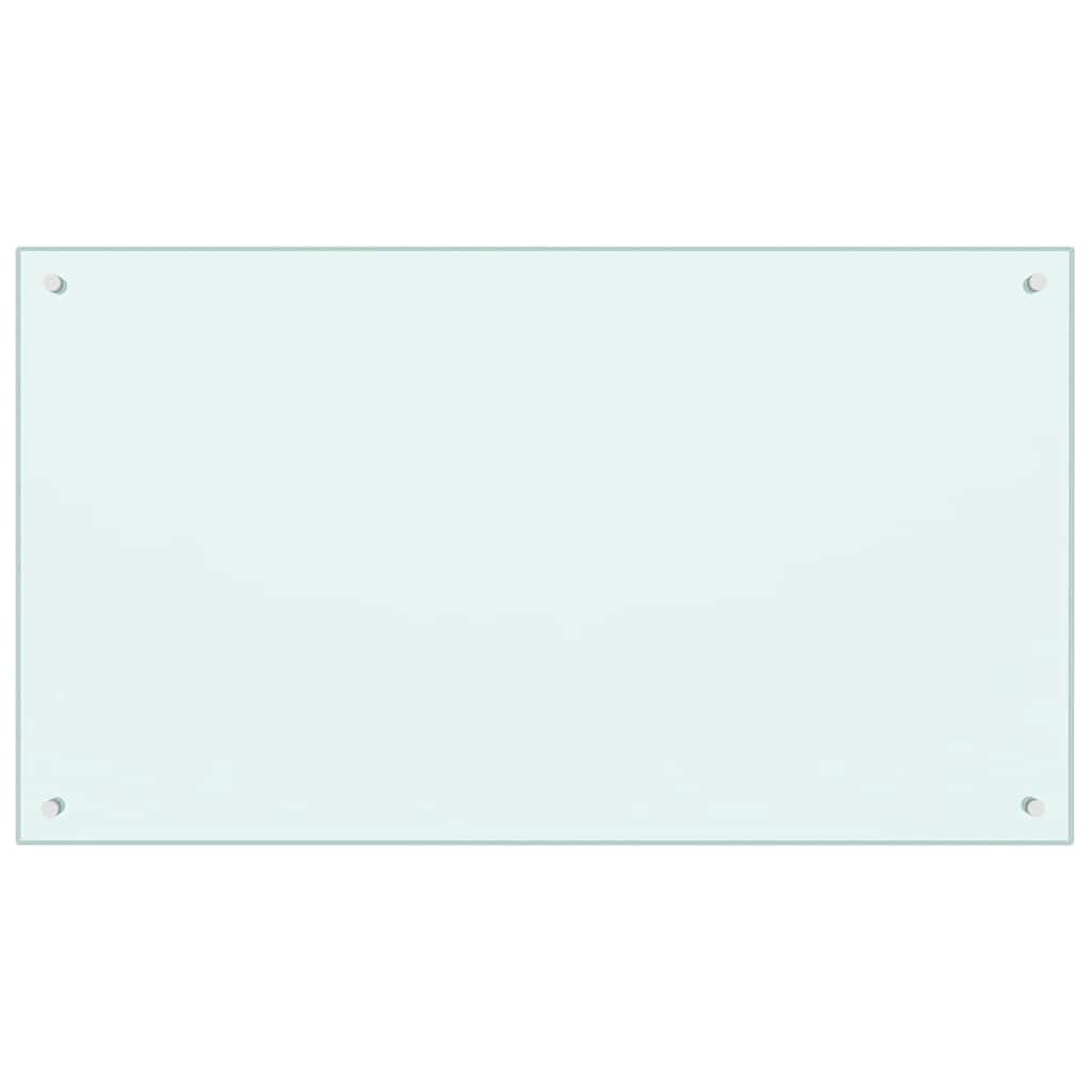 Paraschizzi per Cucina Bianco 100x60 cm in Vetro Temperato - homemem39