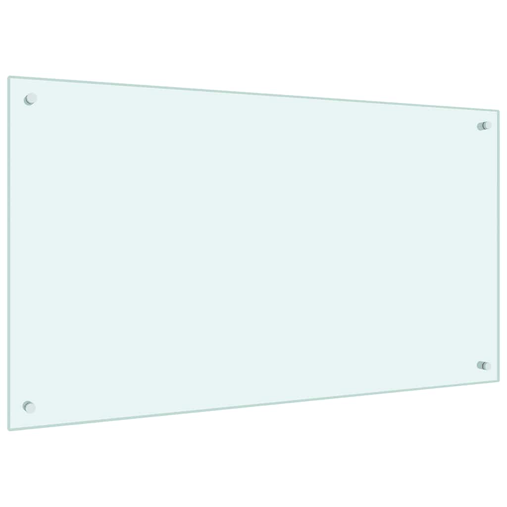 Paraschizzi per Cucina Bianco 100x60 cm in Vetro Temperato - homemem39