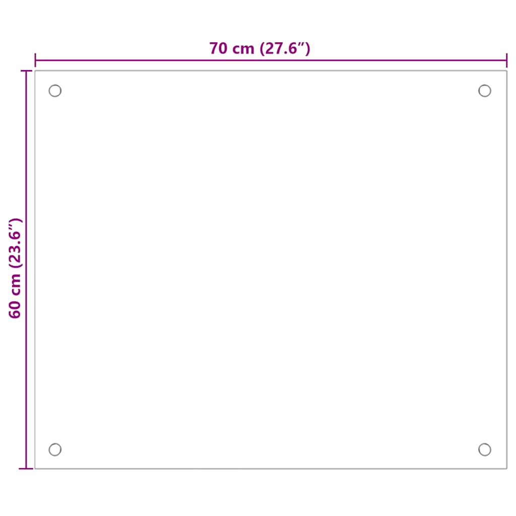 Paraschizzi per Cucina Trasparente 70x60 cm in Vetro Temperato - homemem39