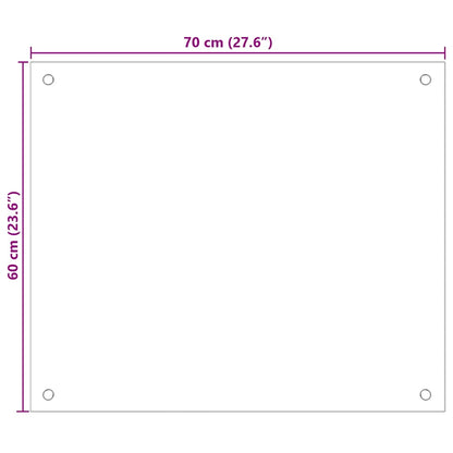 Paraschizzi per Cucina Trasparente 70x60 cm in Vetro Temperato - homemem39