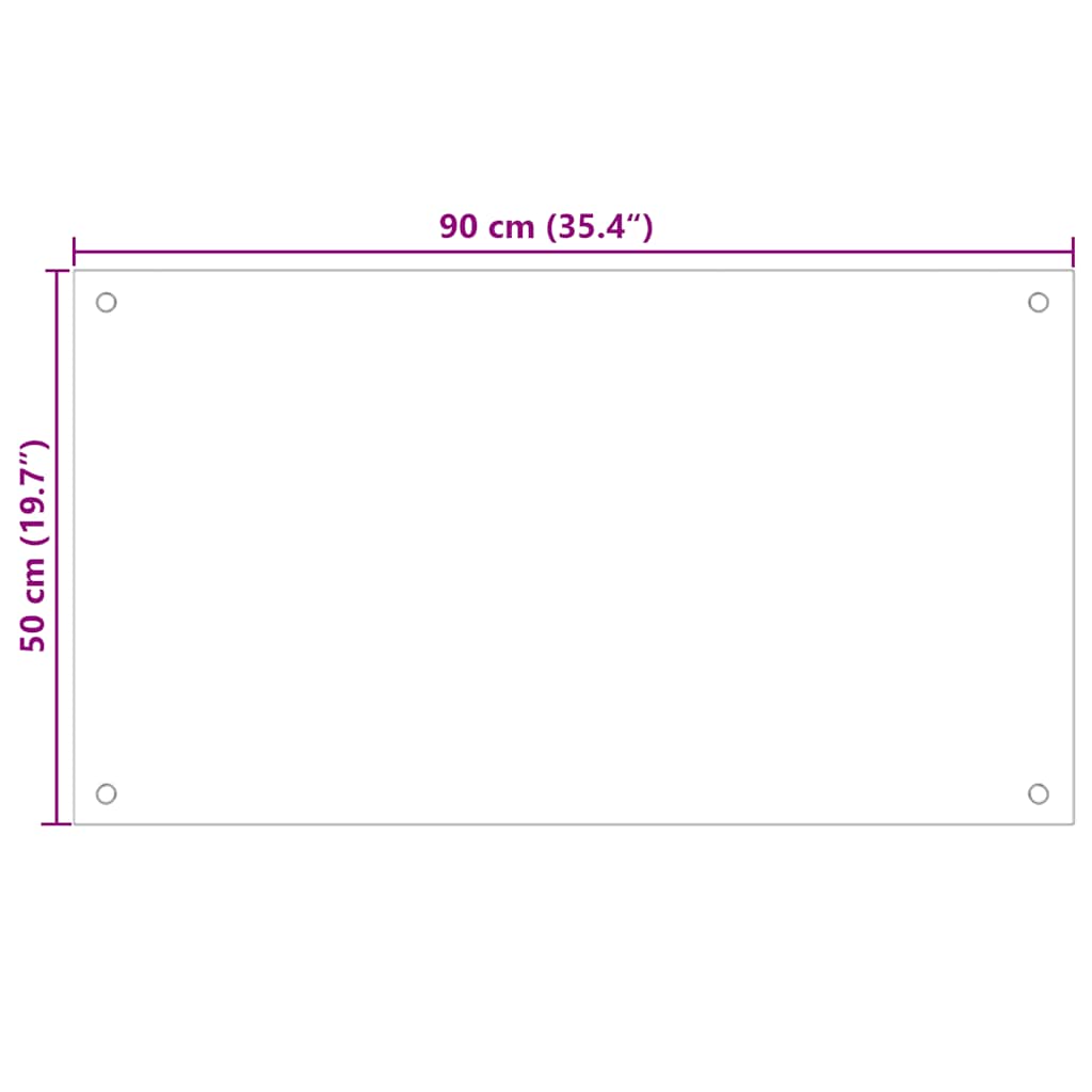 Paraschizzi per Cucina Trasparente 90x50 cm in Vetro Temperato - homemem39