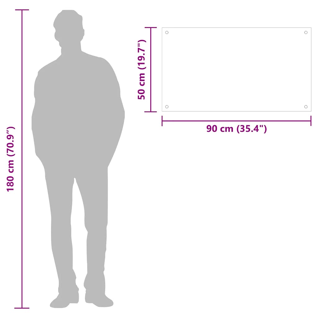 Paraschizzi per Cucina Trasparente 90x50 cm in Vetro Temperato - homemem39