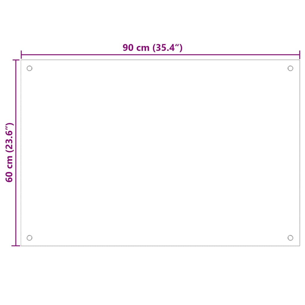 Paraschizzi per Cucina Trasparente 90x60 cm in Vetro Temperato - homemem39