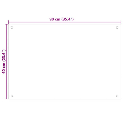 Paraschizzi per Cucina Trasparente 90x60 cm in Vetro Temperato - homemem39