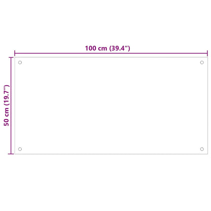 Paraschizzi per Cucina Trasparente 100x50 cm in Vetro Temperato - homemem39