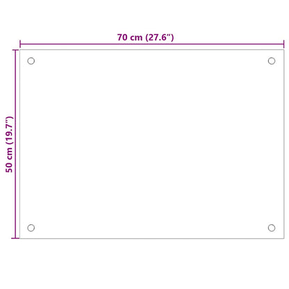 Paraschizzi per Cucina Nero 70x50 cm in Vetro Temperato - homemem39