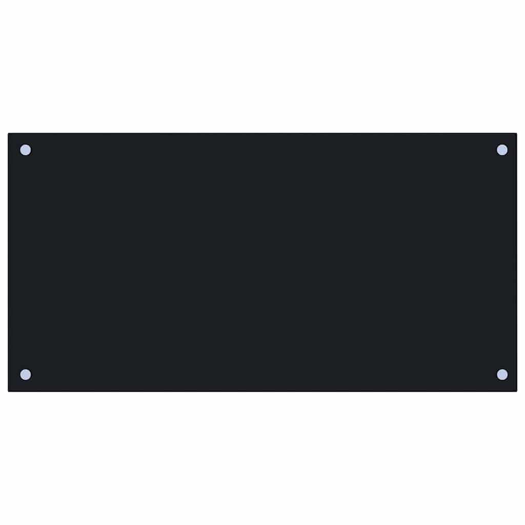 Paraschizzi per Cucina Nero 80x40 cm in Vetro Temperato - homemem39