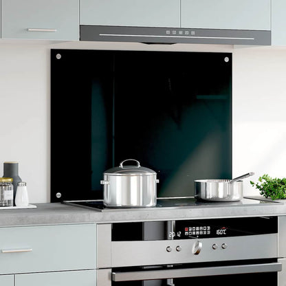 Paraschizzi per Cucina Nero 80x60 cm in Vetro Temperato - homemem39