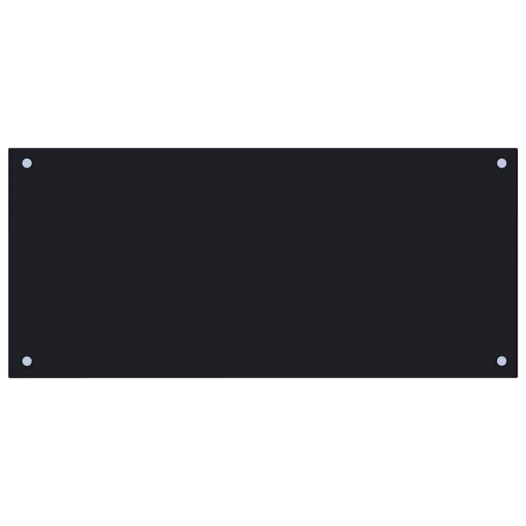 Paraschizzi per Cucina Nero 90x40 cm in Vetro Temperato - homemem39