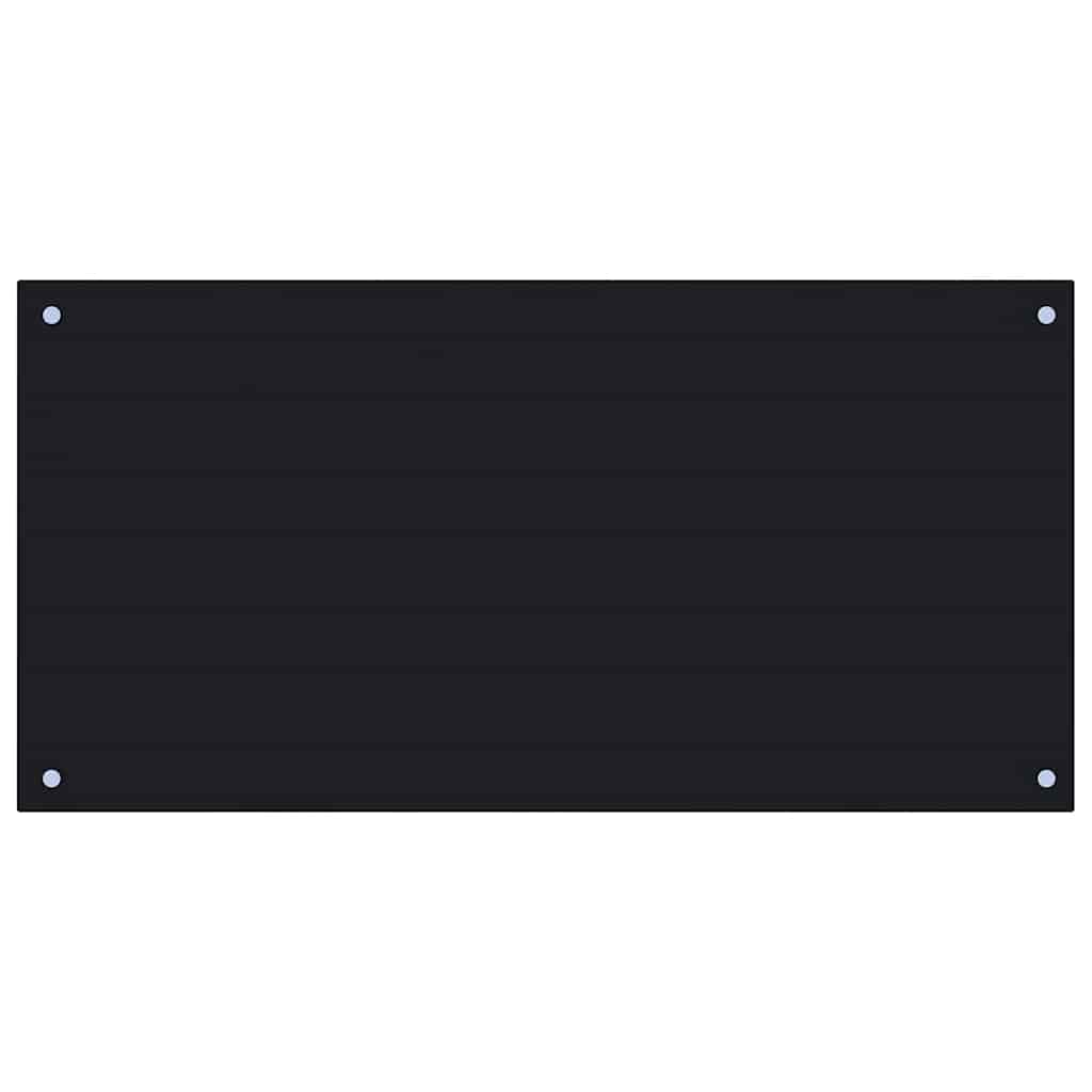 Paraschizzi per Cucina Nero 100x50 cm in Vetro Temperato - homemem39