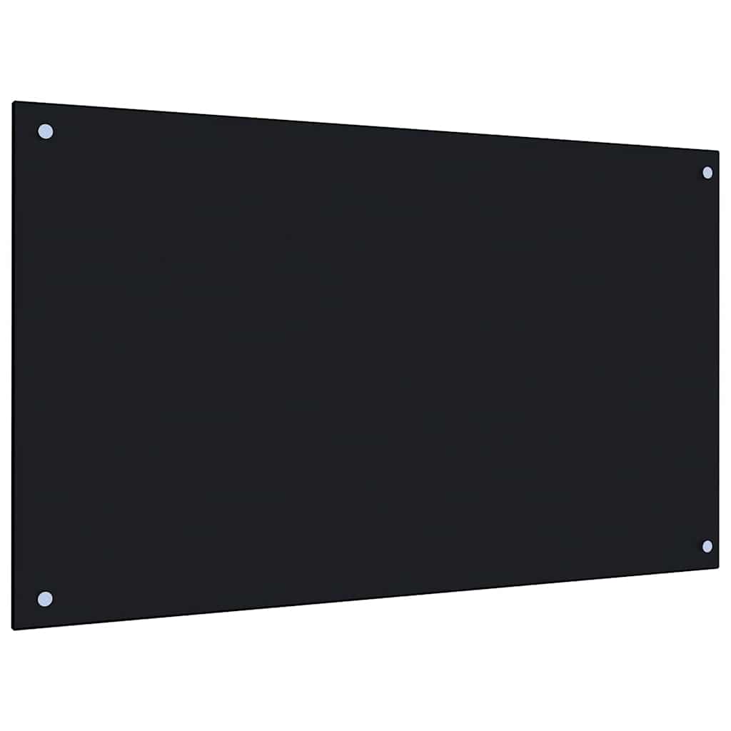Paraschizzi per Cucina Nero 100x60 cm in Vetro Temperato - homemem39