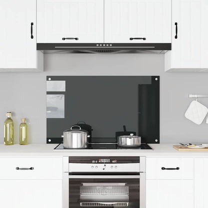 Paraschizzi per Cucina Nero 100x60 cm in Vetro Temperato - homemem39